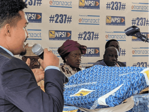 Gilbert Olpoc speaking at the Last Mile Microfinance Conference, Hilton Yaoundé